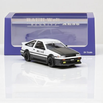 Street Warrior1:64 AE86 RWB Toyota White With Black Bonnet Dieacast Car Model