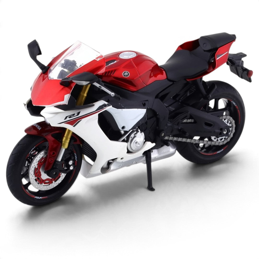 MSZ 1:12 Yamaha YZF-R1 Diecast Sports Motorcycle, Red & White – Collectible Bike Model With 3 Variants