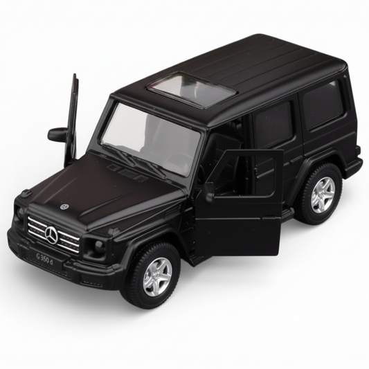 MSZ 1:42 Mercedes-Benz G 350d Die-Cast Model Car – Matt Black | Pull Back, Openable Doors(67356)