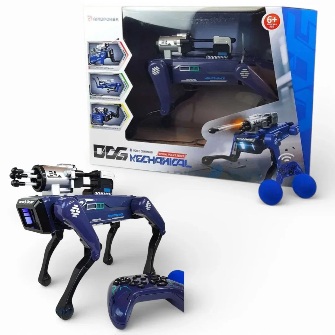 Mechanical Robot Dog Toy with Voice Command & Remote Control – Smart Interactive Walking Robot with Lights & Action Features for Kids (Blue)