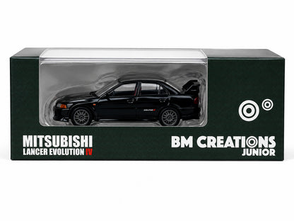 BM Creations Junior 1:64 Mitsubishi Lancer Evolution IV Diecast Model Car | Premium Collectible | Black