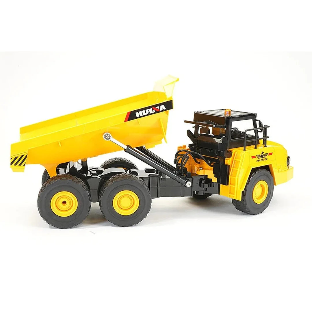 Huina 1:16 RC Articulated Dump Truck | 11-Function Remote Control Tipper Lorry with LED Lights