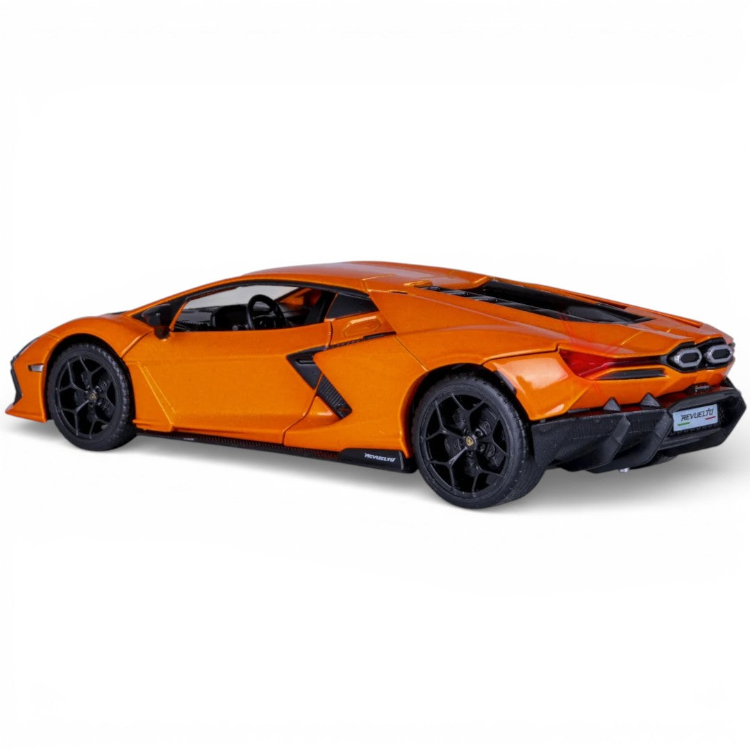 MSZ 1:32 Lamborghini Revuelto Die-Cast Model Car – Orange | Pull Back, Openable Doors, Light & Sound (68737)