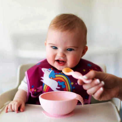 Bumkins Silicone First Feeding Set Pink for Toddlers - Jaiman Toys