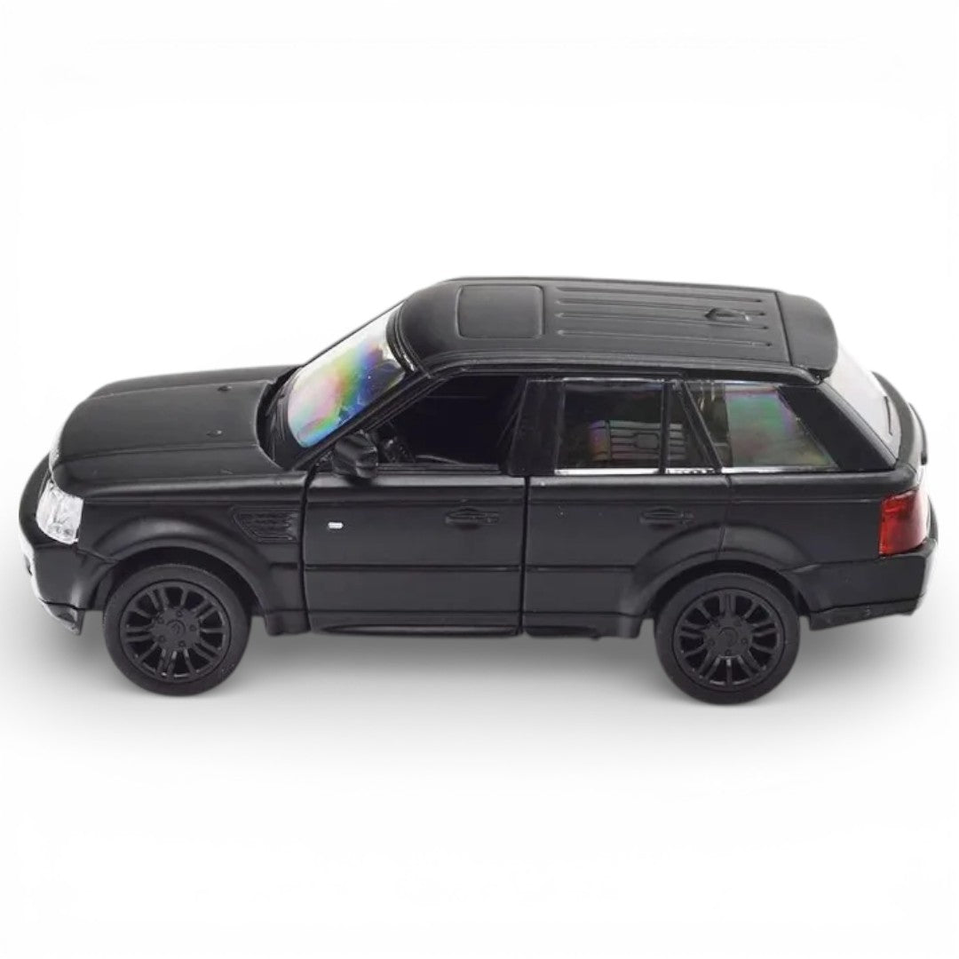 RMZ City 1:36 Land Rover Range Rover Sport Diecast Car Model – Matt Black | Openable Doors, Sound & Light