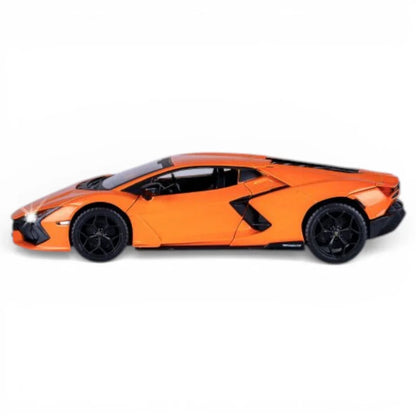 RMZ City Lamborghini Revuelto 1:36 Die-Cast Supercar | Pull Back & Go | Openable Doors | Orange / Green