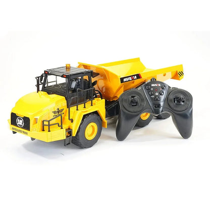 Huina 1:16 RC Articulated Dump Truck | 11-Function Remote Control Tipper Lorry with LED Lights