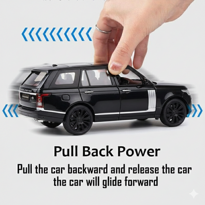 Joy Junction 1:24 Luxury Range Rover Diecast Model Car –  Land Rover Defender Die-Cast Model Car –  Alloy Metal Pull Back Toy Car with Openable Doors, Light & Sound