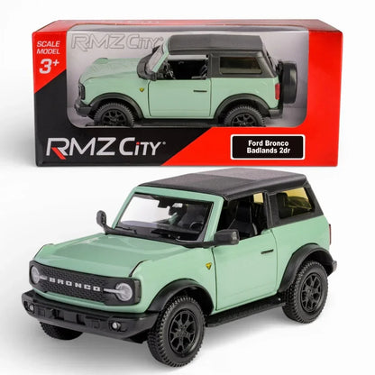 RMZ City 1:36 Ford Bronco Badlands 2dr Diecast Car Model – White | Openable Doors, Sound & Light