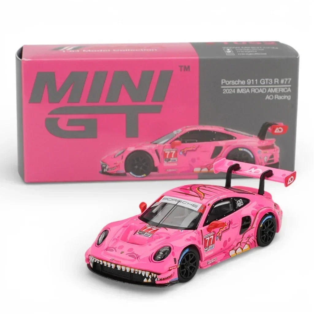 Mini GT 1:64 Roxy Porsche 911 GT3 R #77 AO Racing 2024 IMSA Road