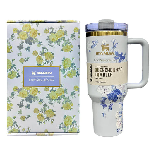 STANLEY LoveShack Fancy Quencher H2.0 FlowState Stainless Steel Vacuum Insulated Tumbler with Lid and Straw for Water, Iced Tea or Coffee (Heather, 40 oz) - Jaiman Toys