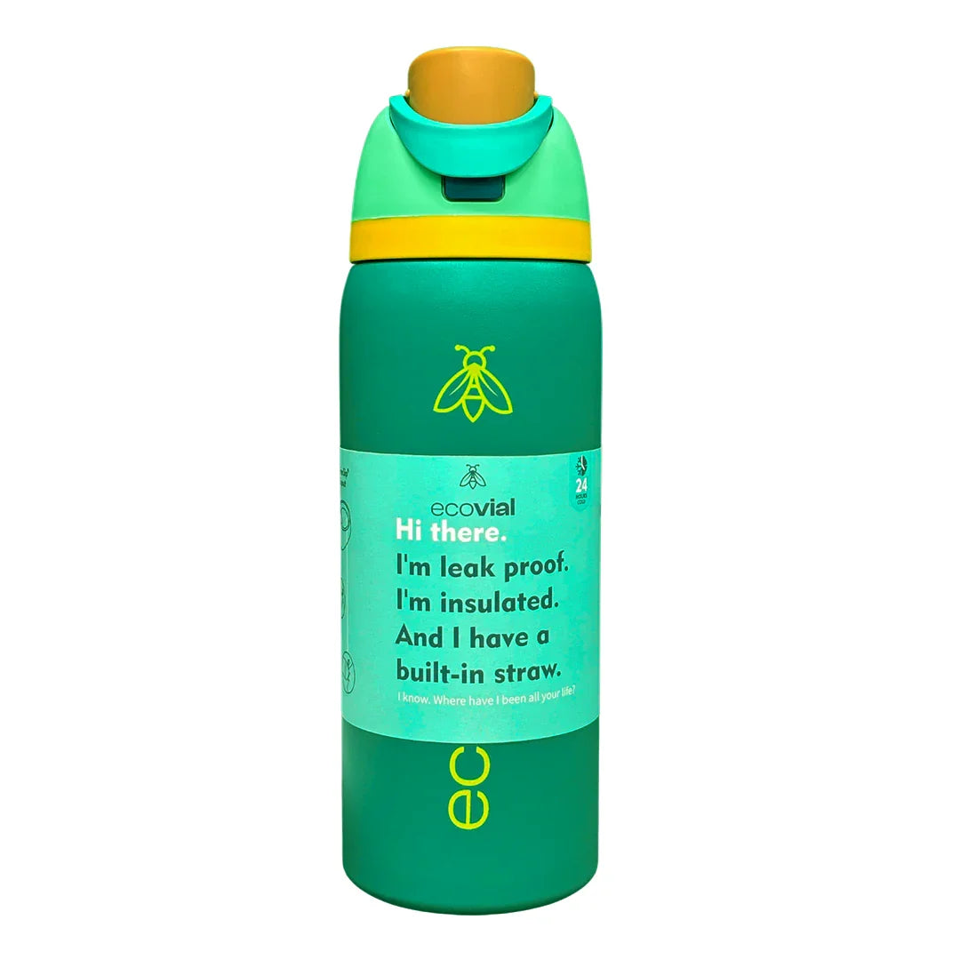 Ecovial 32 OZ - Vacuum Bottle Sip n Swig 960 ML (Green) - Jaiman Toys