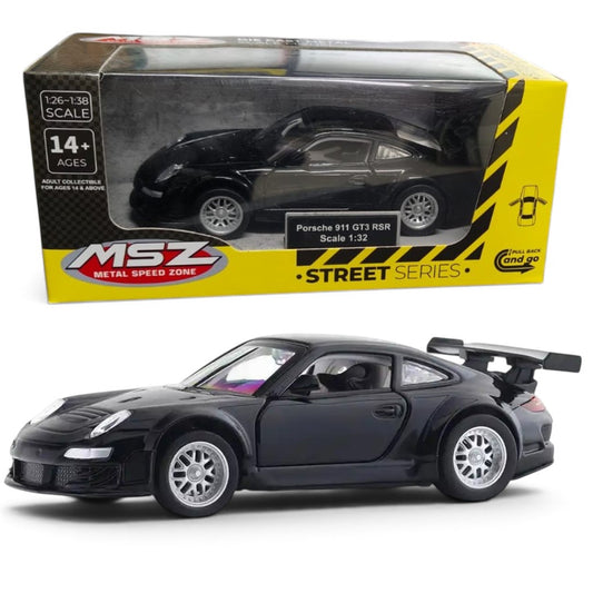 MSZ 1:32 Porsche 911 GT3 RSR Black Die-Cast Pull-Back Model Car