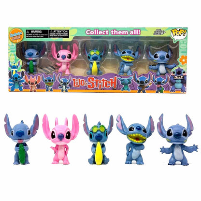 Disney Lilo & Stitch 5-Piece Mini Figure Gift Set 6-7cm  | Collectible Character Figures for Kids 3+