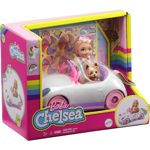 Barbie Club Chelsea Doll Open-Top Rainbow Unicorn Adventure