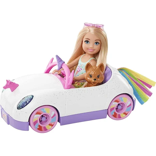 Barbie Club Chelsea Doll Open-Top Rainbow Unicorn Adventure