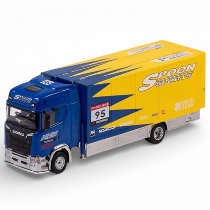 Spoon Sports Scania S730 1:64 Scale Special Edition Enclosed Double Deck Truck – Diecast Collectible