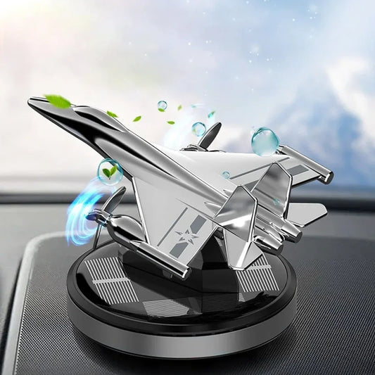 Car Air Freshener Fighter Aeroplane Perfume Solar Power Plane Diffuser Aluminum Airplane Fragrance Aircraft Dashboard Perfume with Refills - Jaiman Toys