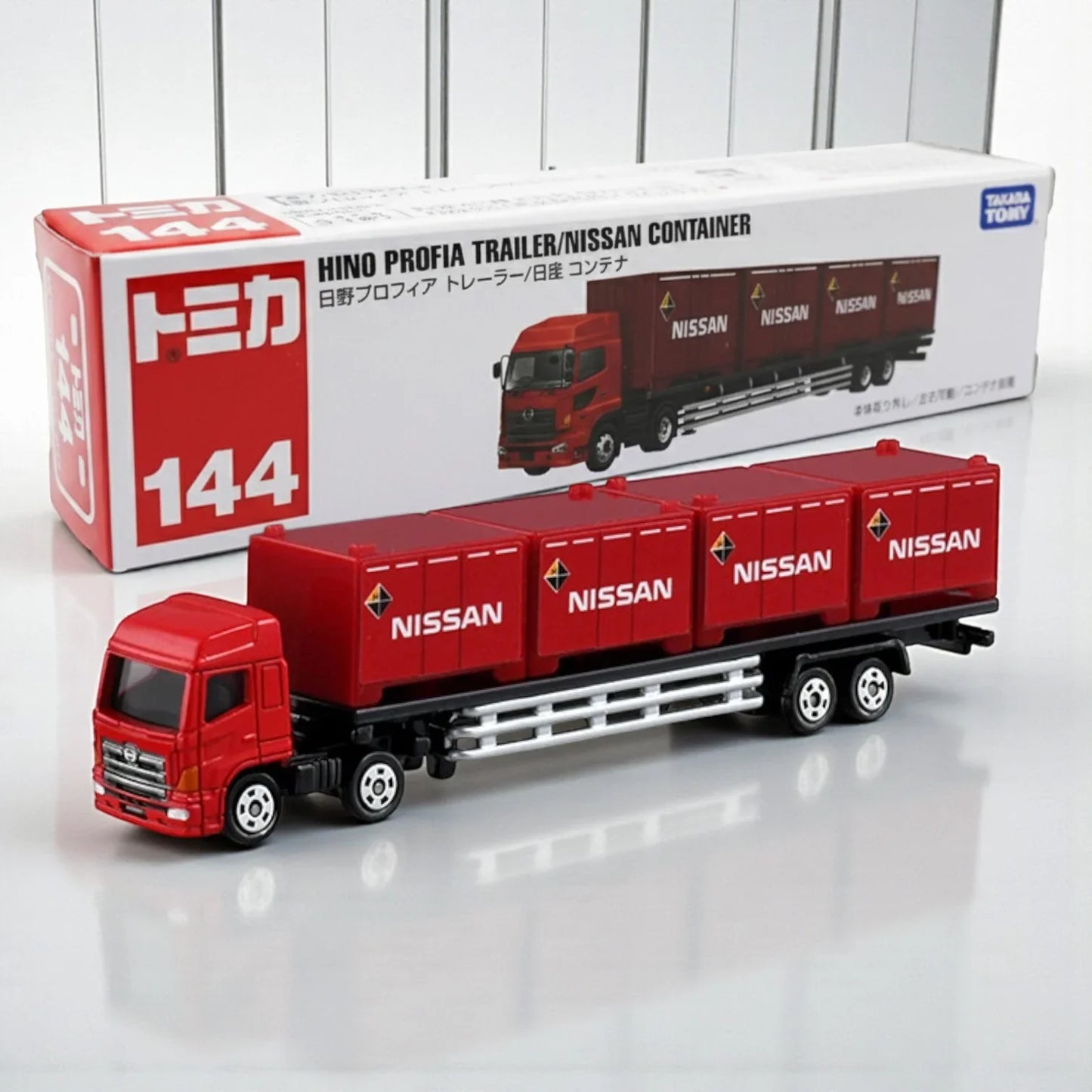 Tomica Nissan Container Trailer Red BX144 – Diecast Scale Model Truck | Authentic Collectible Miniature Vehicle