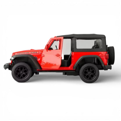 RMZ City 1:36 Jeep Wrangler Rubicon Alloy Diecast Model Car – Pull Back & Go | Openable Doors | 2 Color Variants