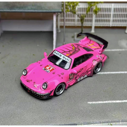 Flame 1:64 Porsche 911 (993) RWB Dinosaur Edition Die-Cast Model Car with Display Case | Premium Collectible | 2 Variants