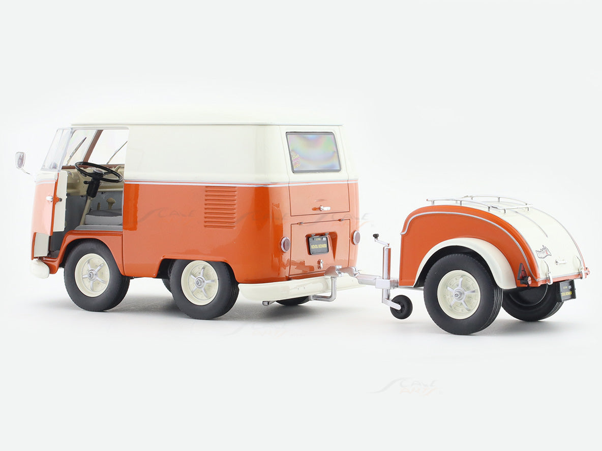 Solido 1:18 Scale Volkswagen T1 Kool Kombi with Trailer Die-Cast Model Van – Collectible Scale Vehicle