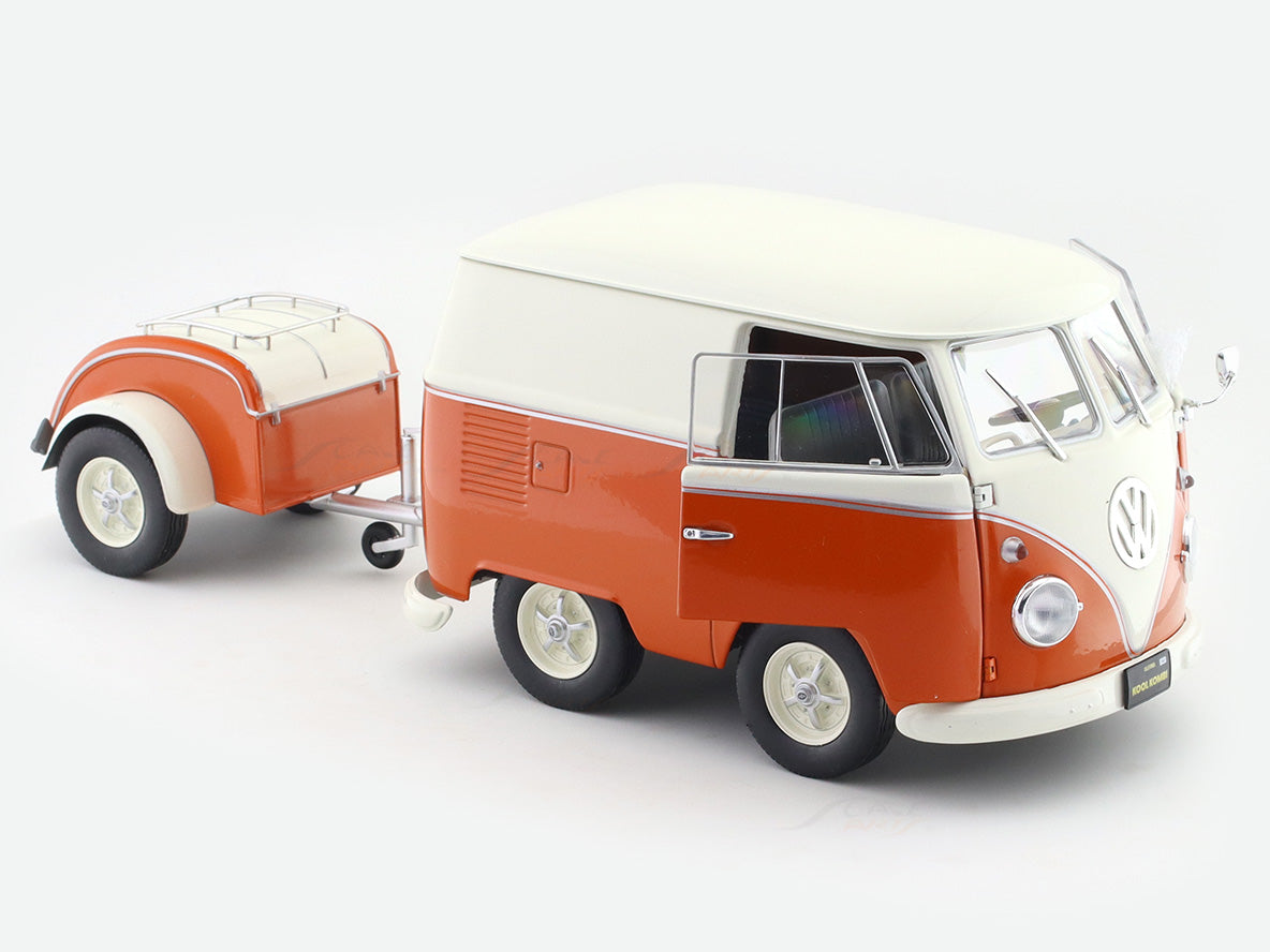 Solido 1:18 Scale Volkswagen T1 Kool Kombi with Trailer Die-Cast Model Van – Collectible Scale Vehicle