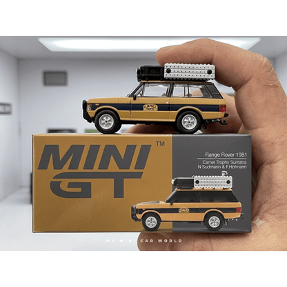 MINI GT 1:64 Range Rover 1981 Camel Trophy Sumatra Diecast SUV – N. Sudmann & F. Hofmann