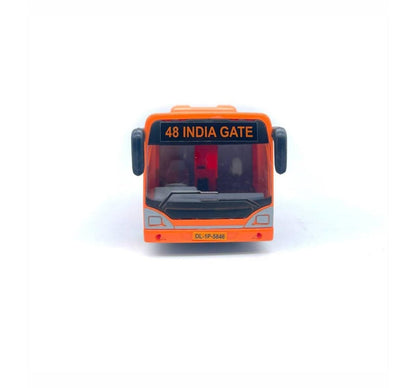 Centy Toys Public Commuters Pull Back Action Low Floor Bus Orange | Friction Powered City Bus Toy | 3+ Years