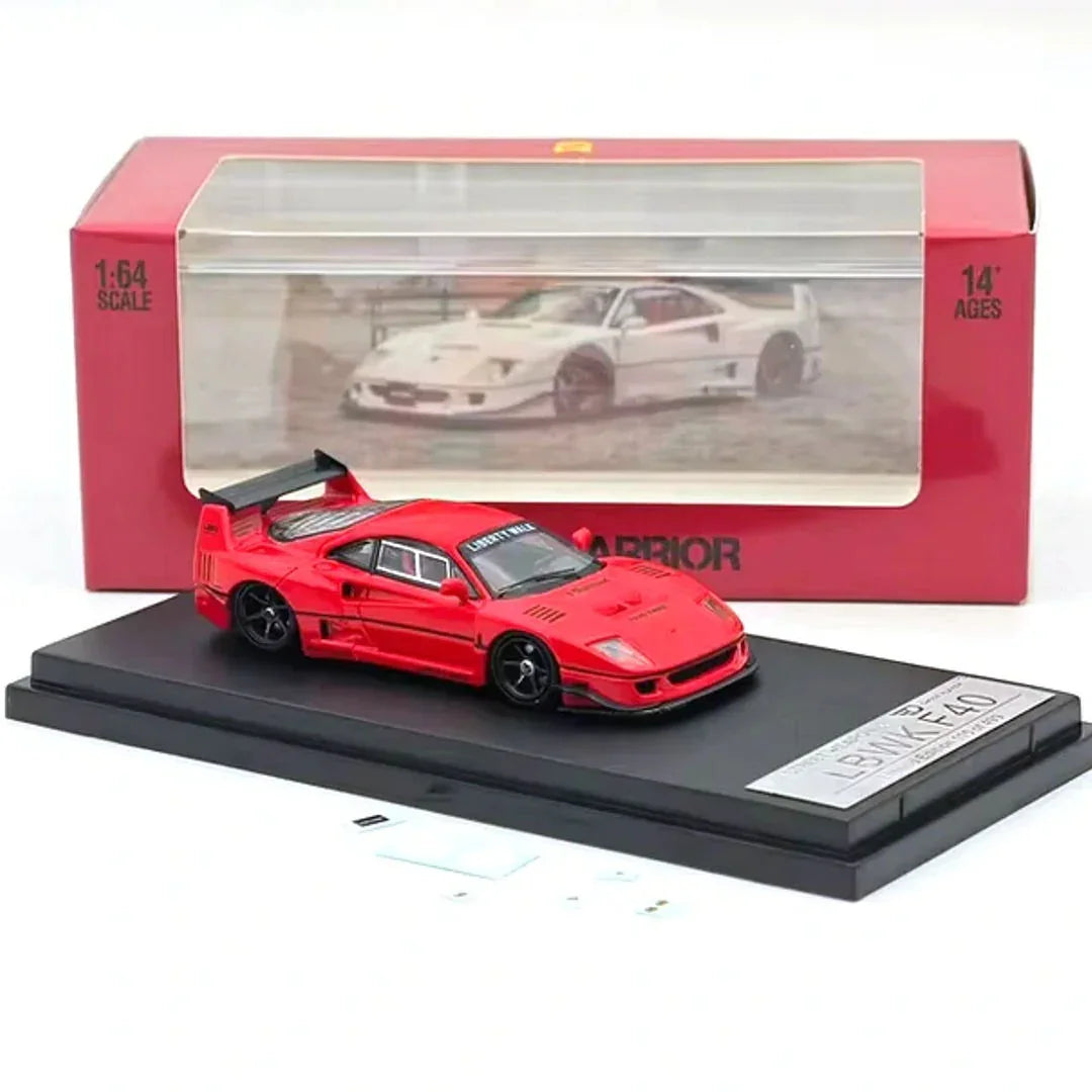■1/64【LBWK F40 STREET　WARRIOR】RED➕WHITE Street Warrior 1:64 Scale Ferrari F40 LBWK Red Diecast Car Model