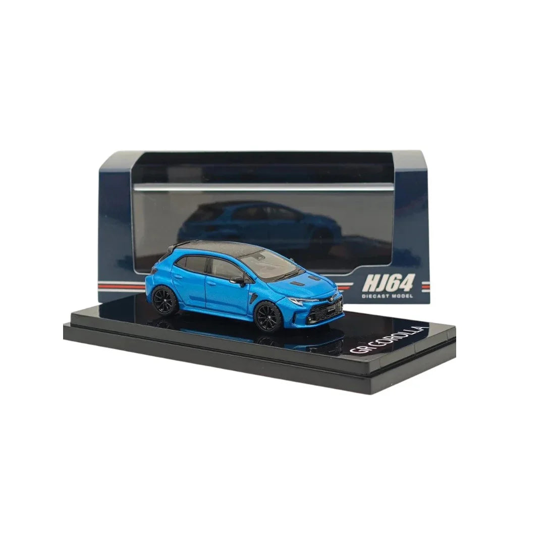 Hobby Japan 1:64 HJ64 HJ641067BL TOYOTA GR COROLLA RZ Precious Blue cyan Metalic Diecast Car Model - Jaiman Toys