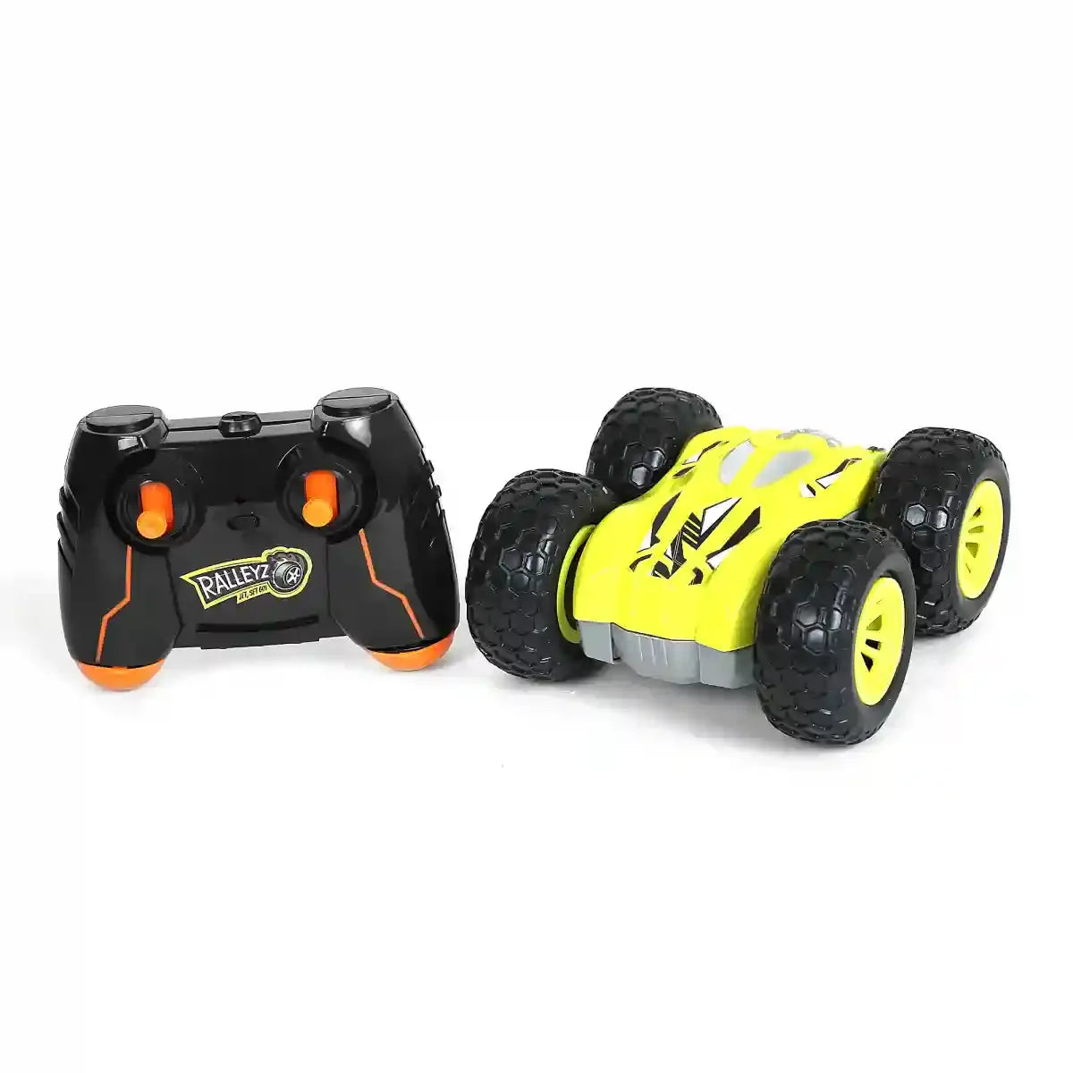 Ralleyz Flashing 2 Sided Stunt Remote Control Car, RC Cars With Double Sided 360° Flips -Green