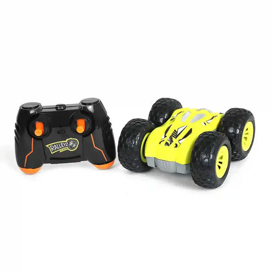 Ralleyz Flashing 2 Sided Stunt Remote Control Car, RC Cars With Double Sided 360° Flips -Green