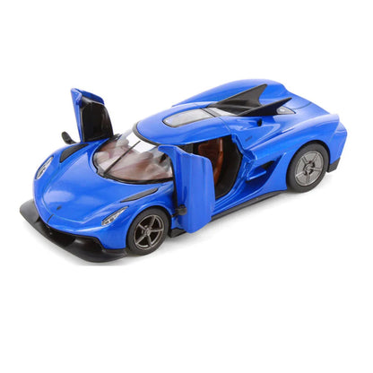 KiNSMART Koenigsegg Jesko Absolut – Red – 1:36 Scale Die-Cast Model Car – Pullback Collectible - Blue - Jaiman Toys