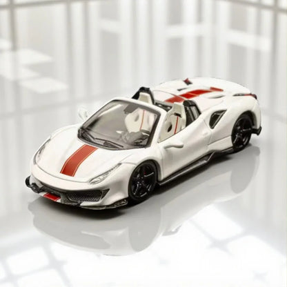 TPC 1:64 Novitec 488 Pista Spyder Model Car  White  Diecast Car Model