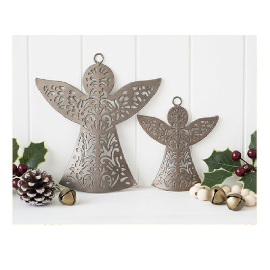 Swen ELENA Copper-Toned Iron Angel Hangings – Elegant Christmas Decorative Ornaments for Home, Christmas & Festive Décor | 1 Pair