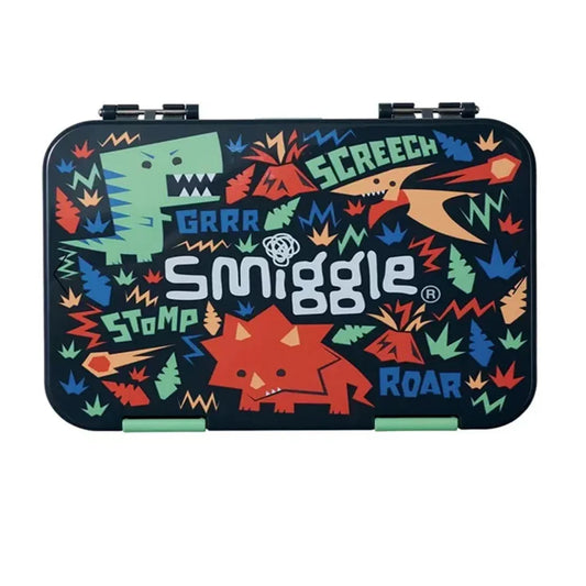 Smiggle Happy Medium Bento Lunchbox 758ml – Leakproof Kids Bento Box (Dino Roar)