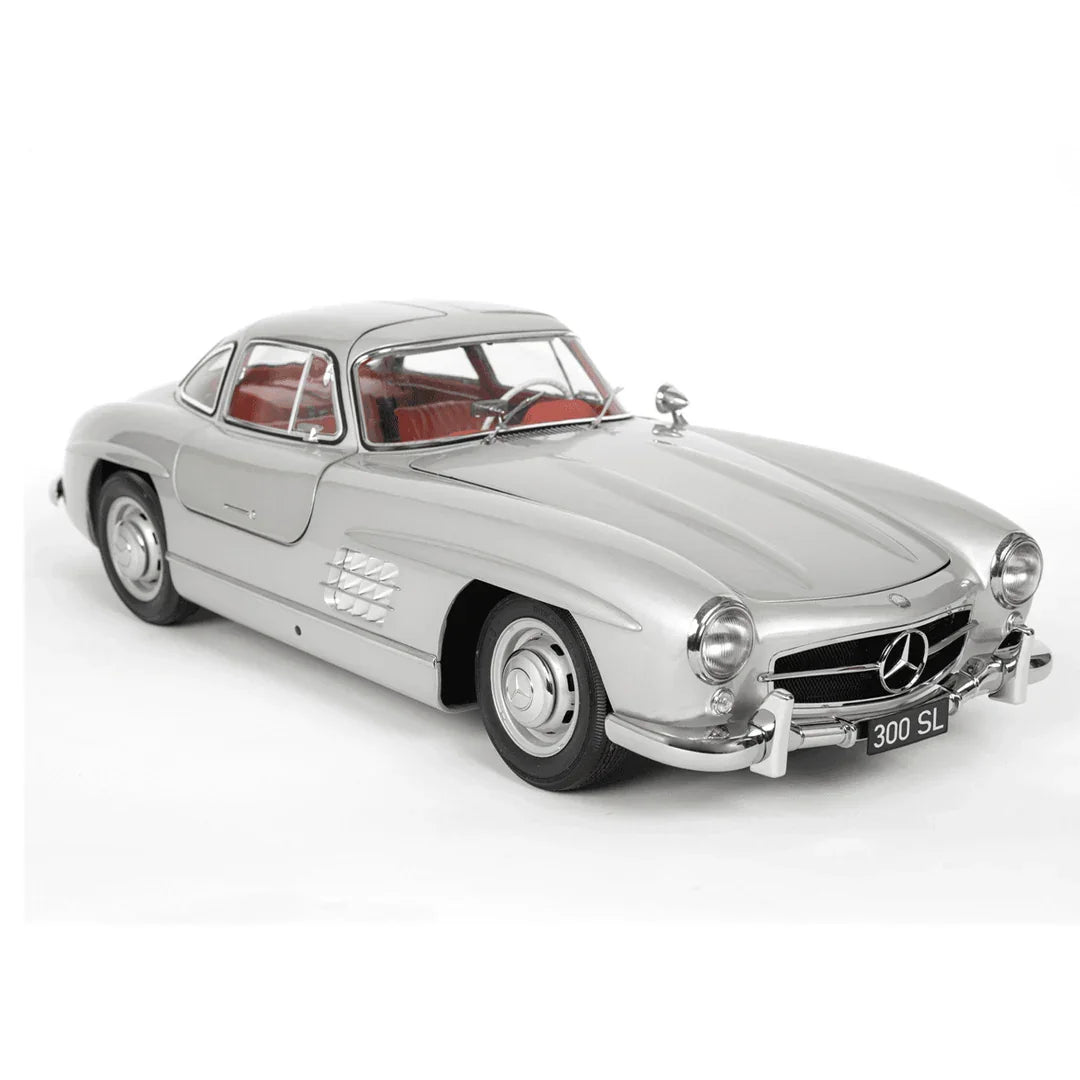 JOY JUNCTION Mercedes-Benz 300SL 1:32 Scale Alloy Metal Pullback Die-Cast Car – Silver with Lights, Music & Openable Doors - Jaiman Toys