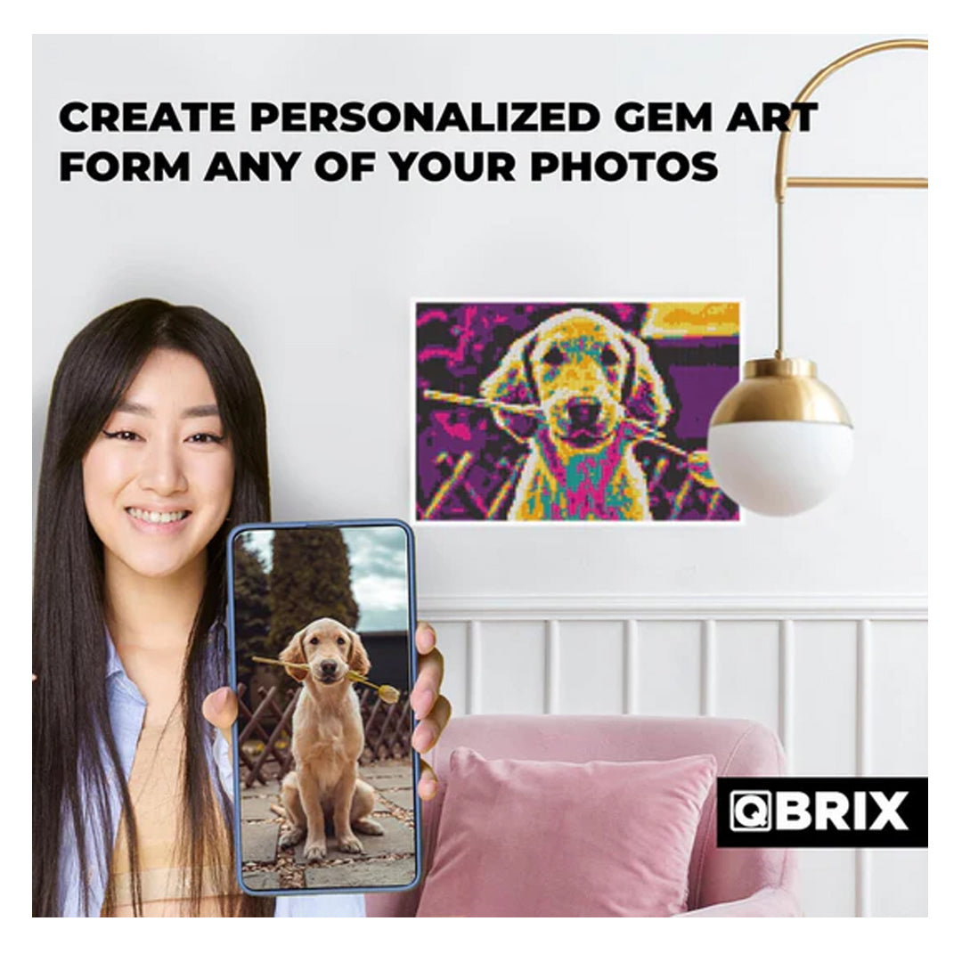 QBRIX A4  Diamond Painting Pop-Art (Medium) 22000 Crystals| DIY Mosaic Art Craft Kit