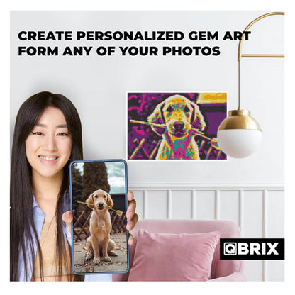 QBRIX A4  Diamond Painting Pop-Art (Medium) 22000 Crystals| DIY Mosaic Art Craft Kit