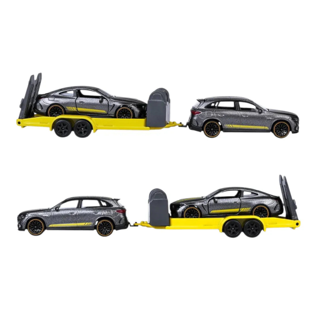 Majorette  | 1:64 Scale Mercedes-AMG Deluxe Trailer Set – GLC 63 S & CLE 53 Diecast Cars