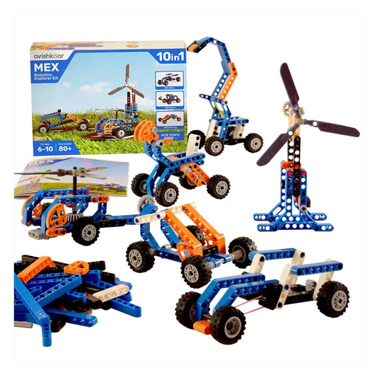 Avishkaar MEX 10-in-1 Robotic Explorer Kit | STEM Build & Play Kit Ages 6-10