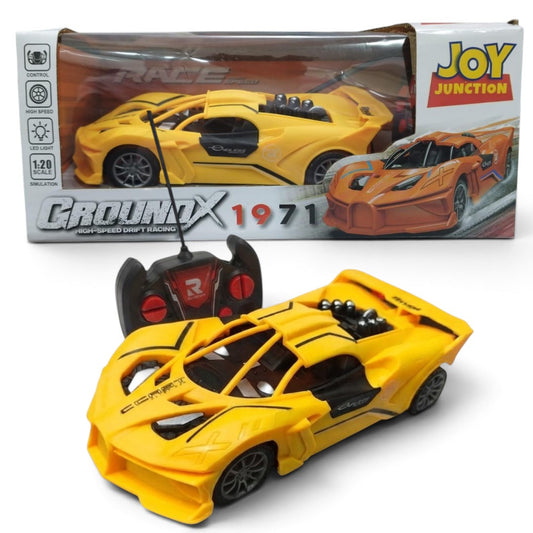 Joy Junction 1:20 Scale Ground X 1971 High-Speed Remote Control Racing Car with LED Lights & Handheld Controller for Kids With 2 Colour Variants
