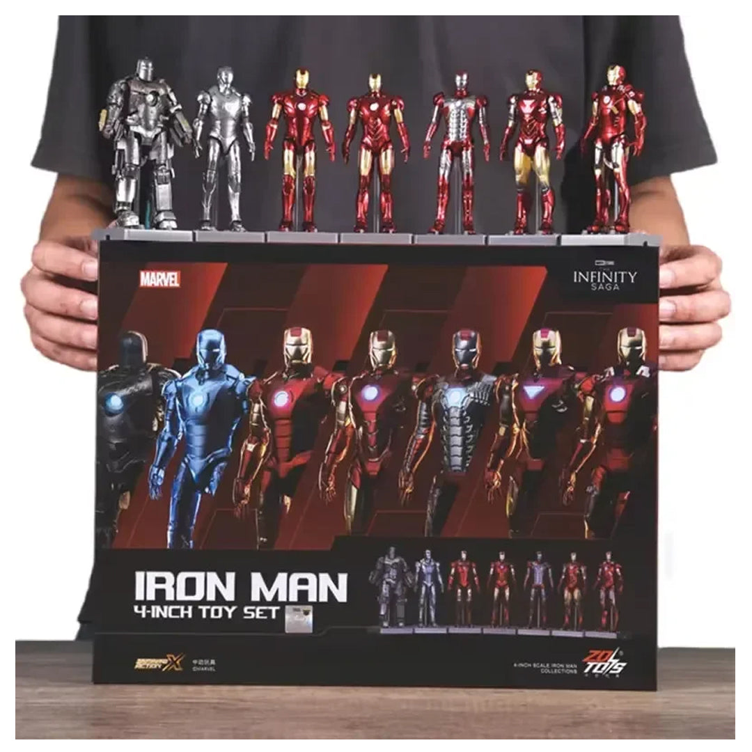 Marvel Studios The Infinity Saga Iron Man 4-Inch Action Figure Collection | Set of 7 Mini Figures by ZD Toys