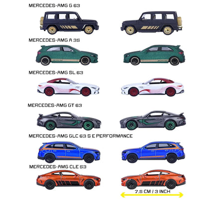 Majorette Mercedes-AMG Die-Cast Metal Cars Set of 6 | Premium 7.5 cm Licensed Toys | Ages 3+