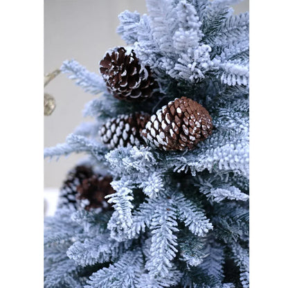 SWEN Eaton 4-Feet Christmas Tree with Frosted Tips & Pine Cones | Snow-Kissed Decorative Holiday Tree