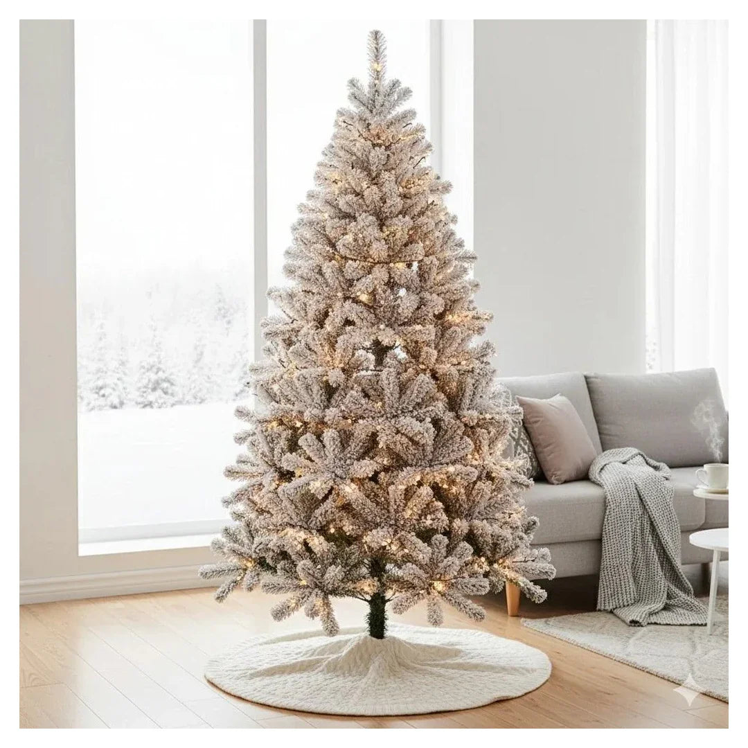 SWEN Bianca 4-Feet Christmas Tree with Frosted Tips | Lush Snow-Kissed Pine for Home Décor
