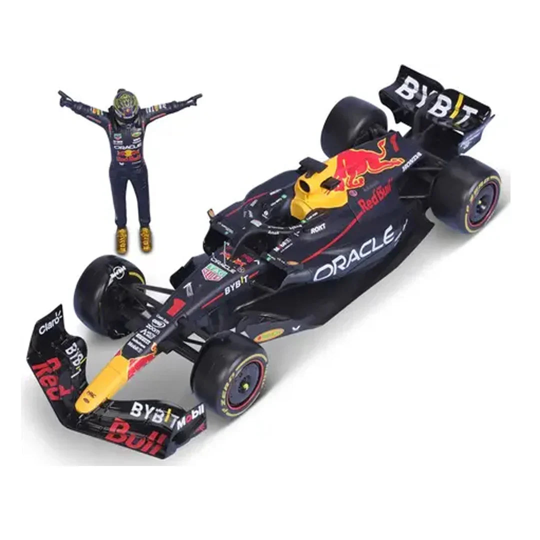 Bburago 1:24 Red Bull RB19 – Max Verstappen Diecast Car with Victory Figurine