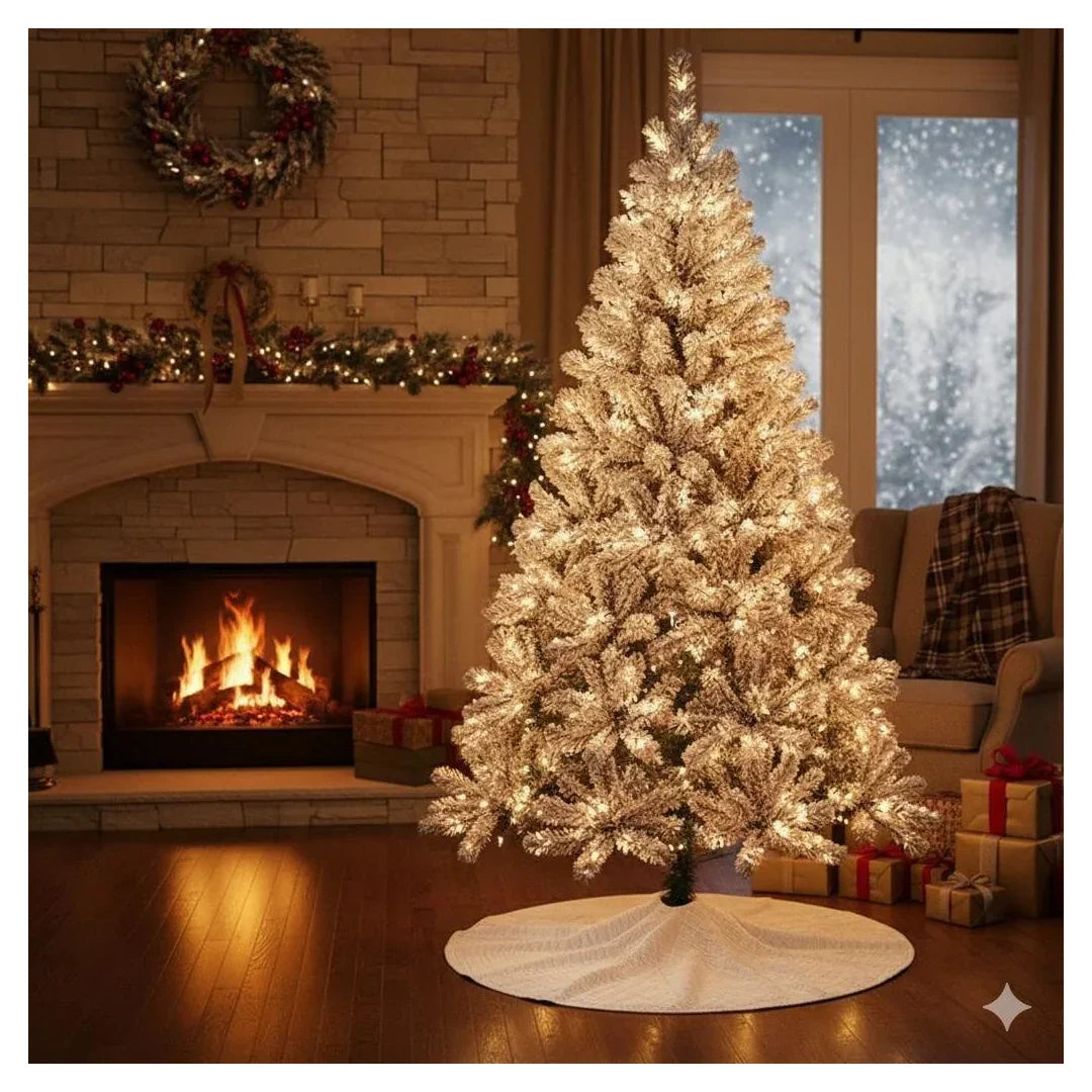 SWEN Bianca 4-Feet Christmas Tree with Frosted Tips | Lush Snow-Kissed Pine for Home Décor