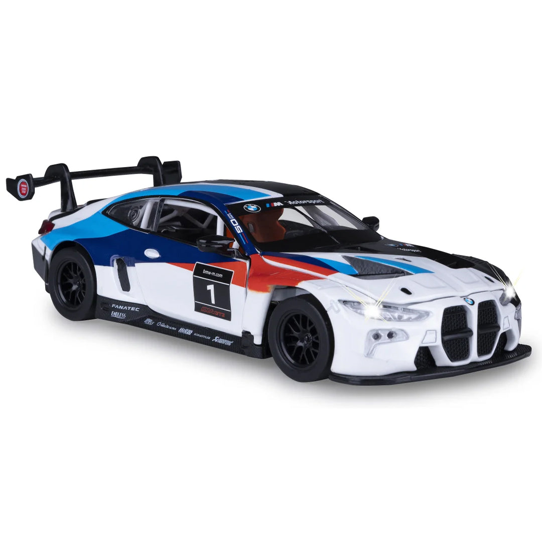 MSZ 1:32 BMW M4 GT3 Die-Cast Model Car-White with Pullback -68715A